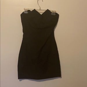 Strapless LBD with textured top